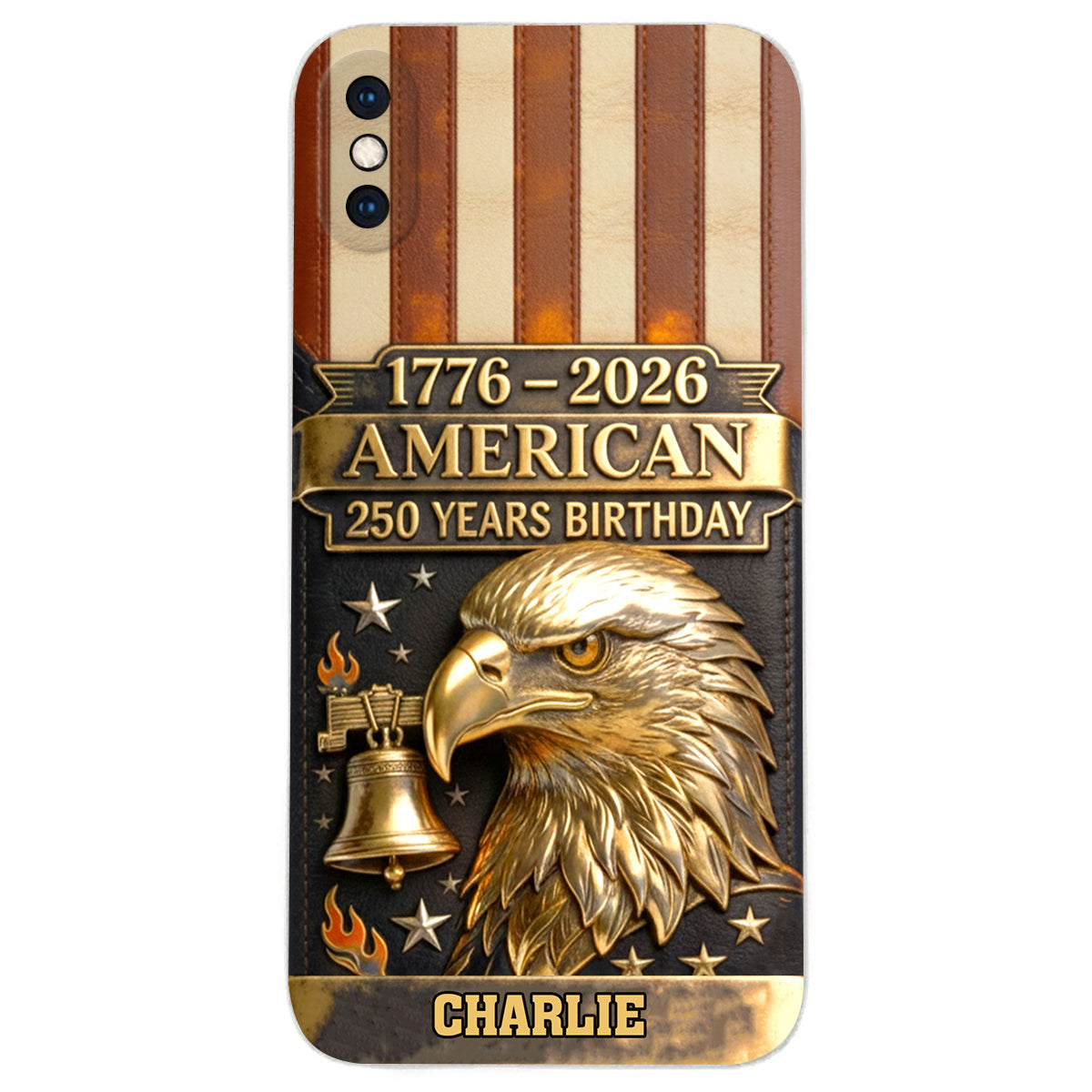 250-jähriges Jubiläum – Personalisierte Handyhülle aus Leder mit Weißkopfseeadler-Motiv