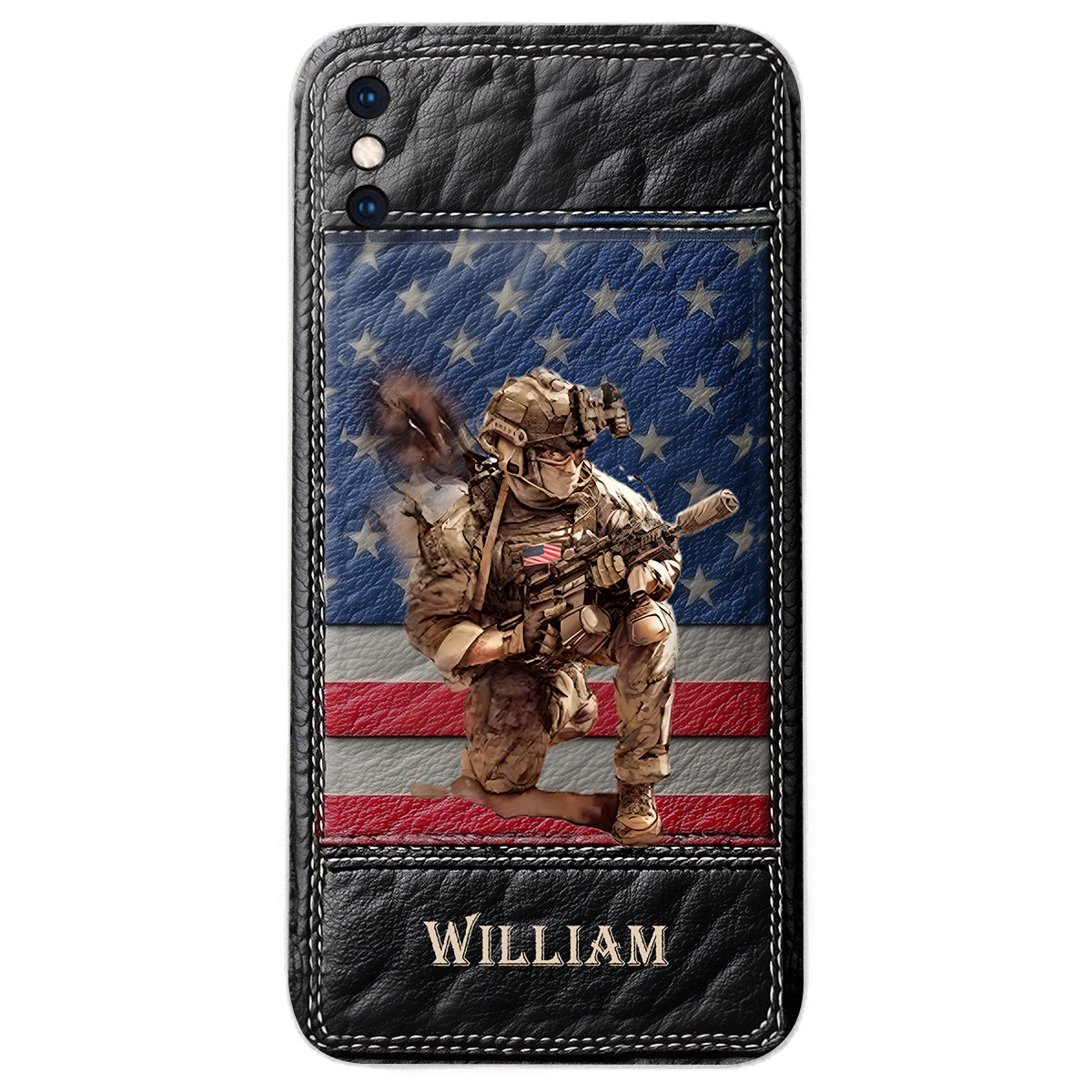 Military Art - Personalized Veteran Leather Phone Case