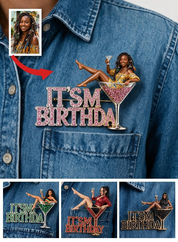 It's My Birthday - Celebratory Black Woman Personalized Birthday 3D Embossed Enamel Pin