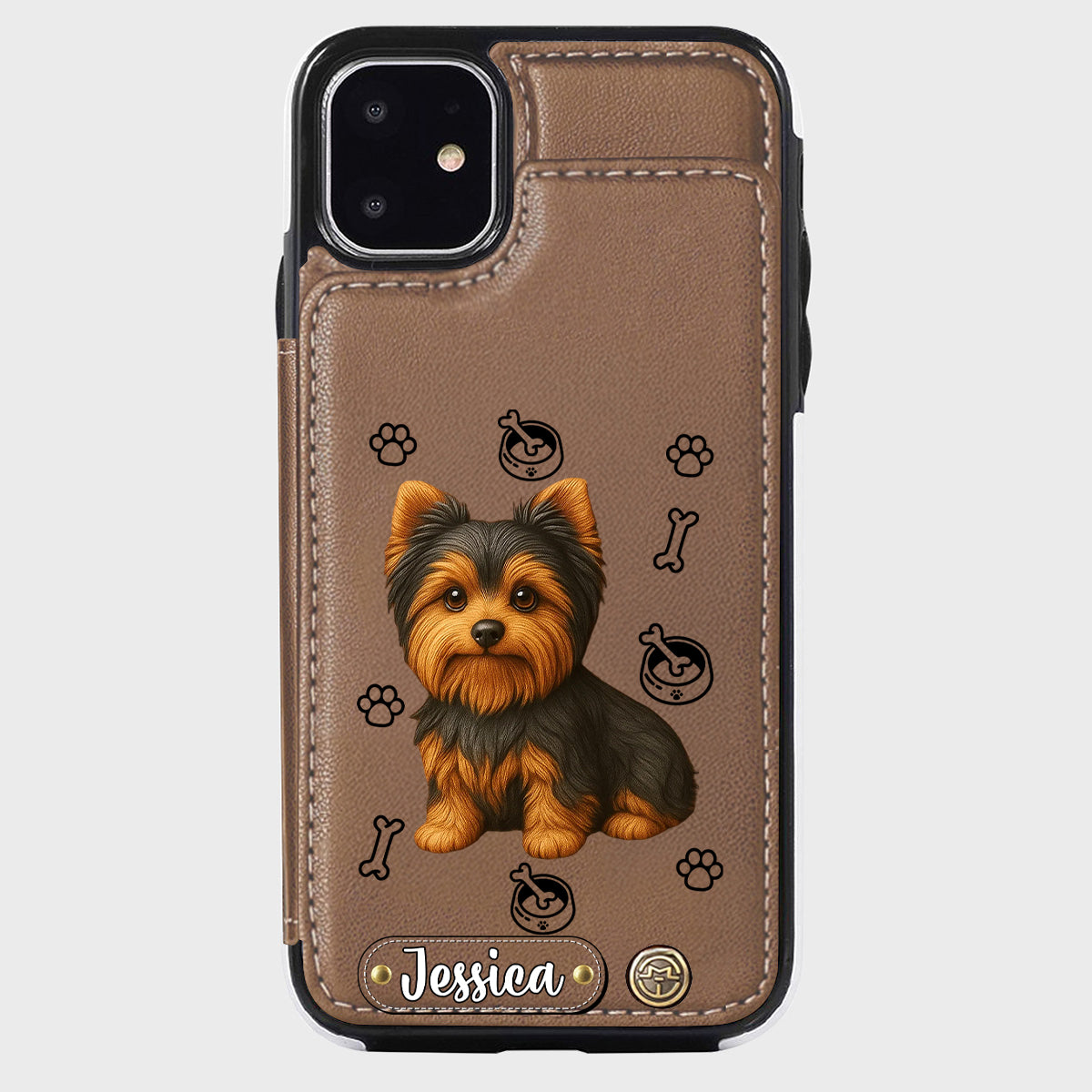 Ich liebe meinen Hund – Personalisierte Handyhülle mit Yorkshire-Terrier-Motiv