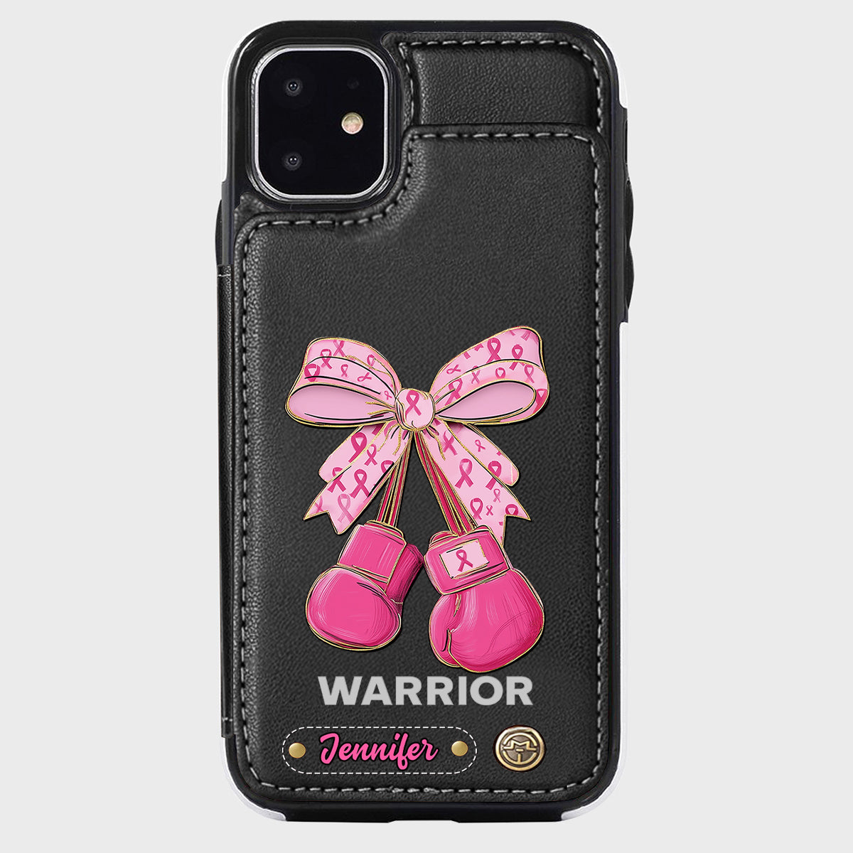 Warrior - Personalized Breast Cancer Awareness Wallet Phone Case