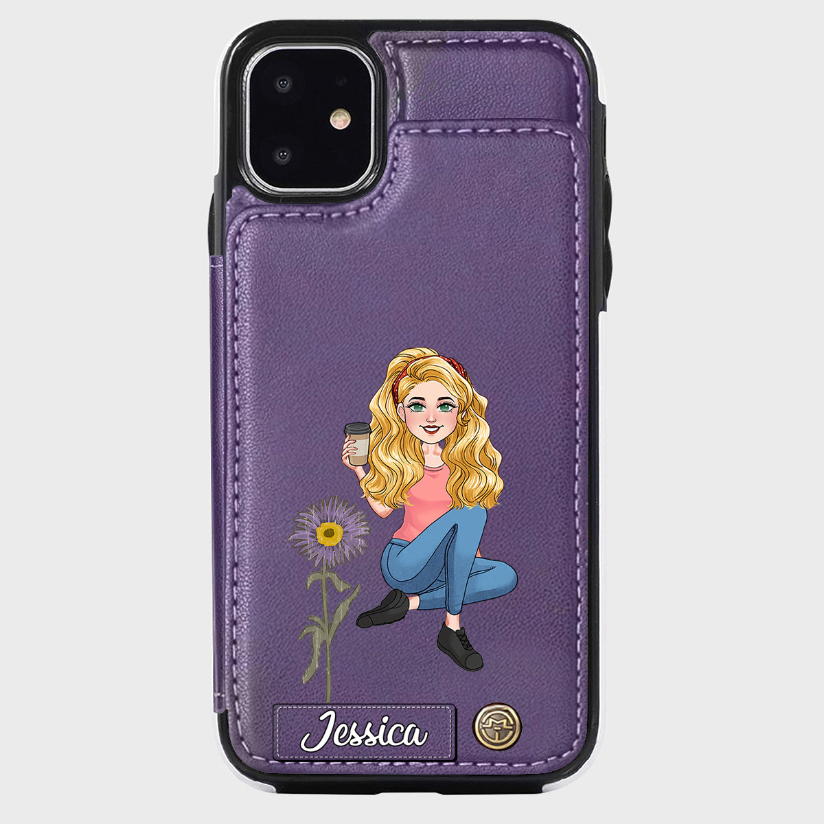 Geschenk zum Geburtstag der besten Freundin – Personalisierte Handyhülle mit Brieftaschenfunktion