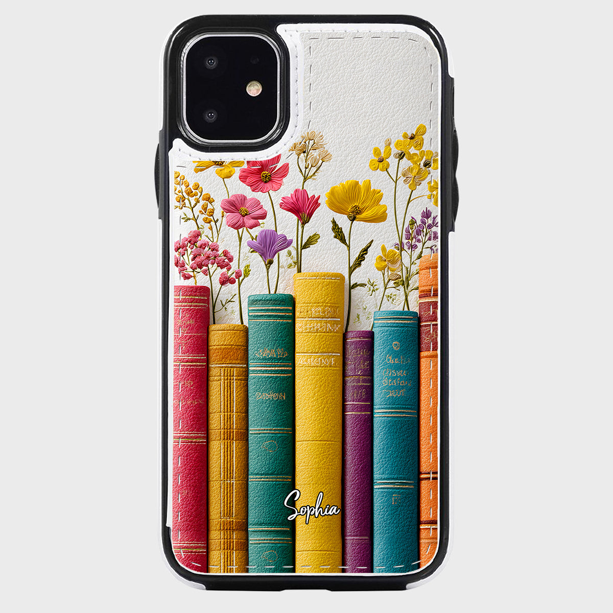 Vintage-Blumenbuch – Personalisiertes Buch, faltbare Handyhülle