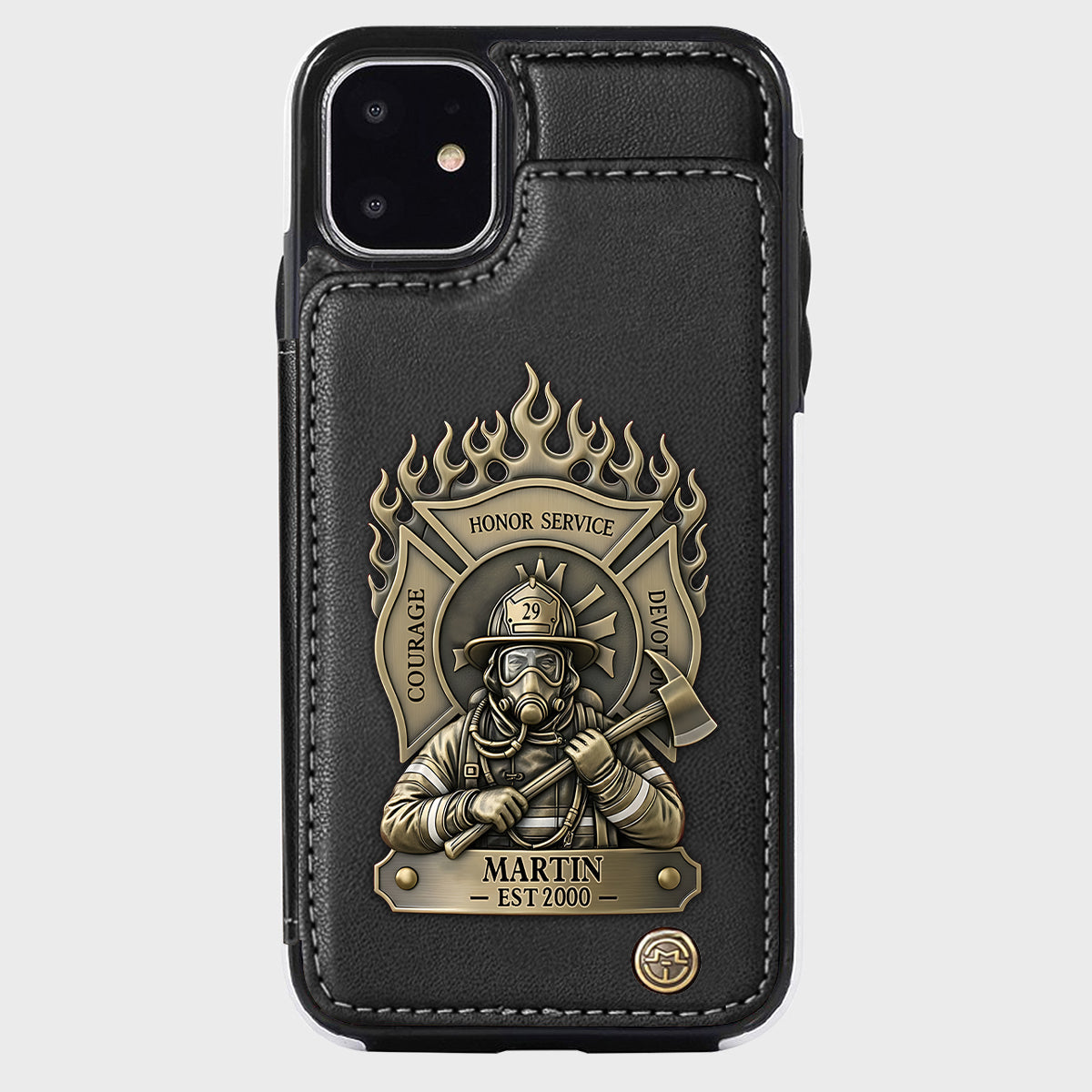Stolzer Feuerwehrmann – Personalisierte Handyhülle mit Feuerwehrmotiv