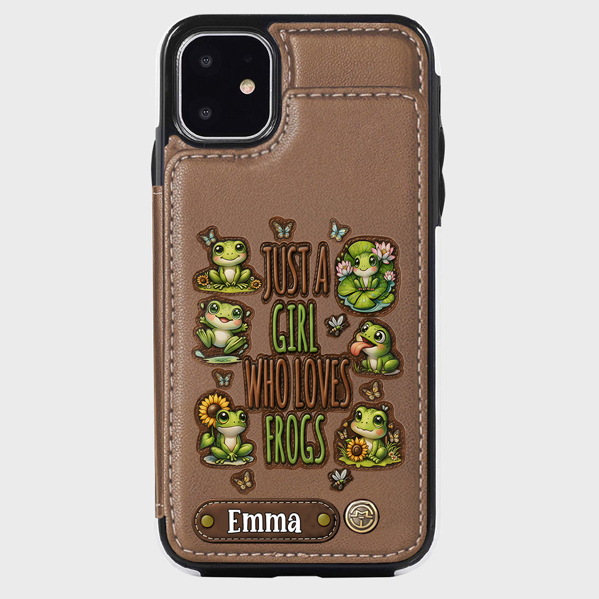 Just A Girl Who Loves Frogs - Personalized Frog Wallet Phone Case