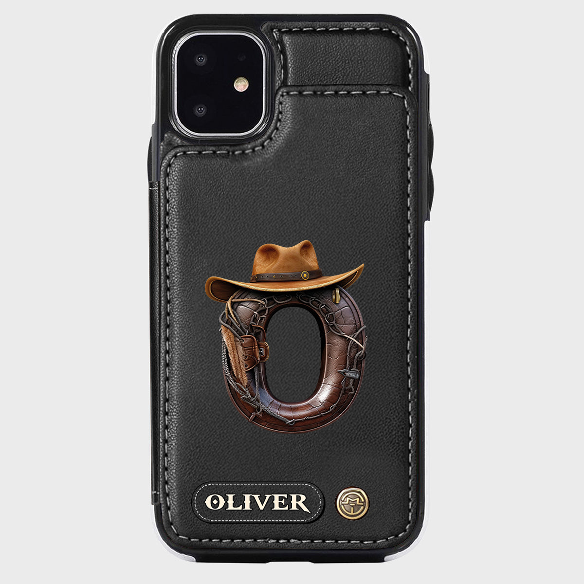 Western Style Name Initial Letter - Personalized Cowboy/Cowgirl Wallet Phone Case