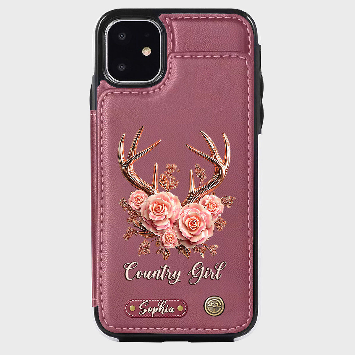 Country Girl – Personalisierte Handyhülle mit Jagd-Geldbörse