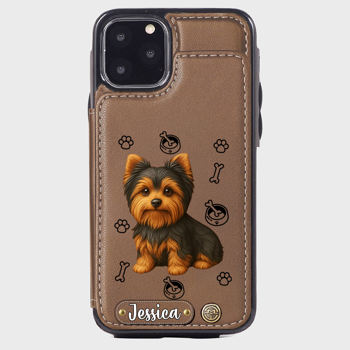 Ich liebe meinen Hund – Personalisierte Handyhülle mit Yorkshire-Terrier-Motiv