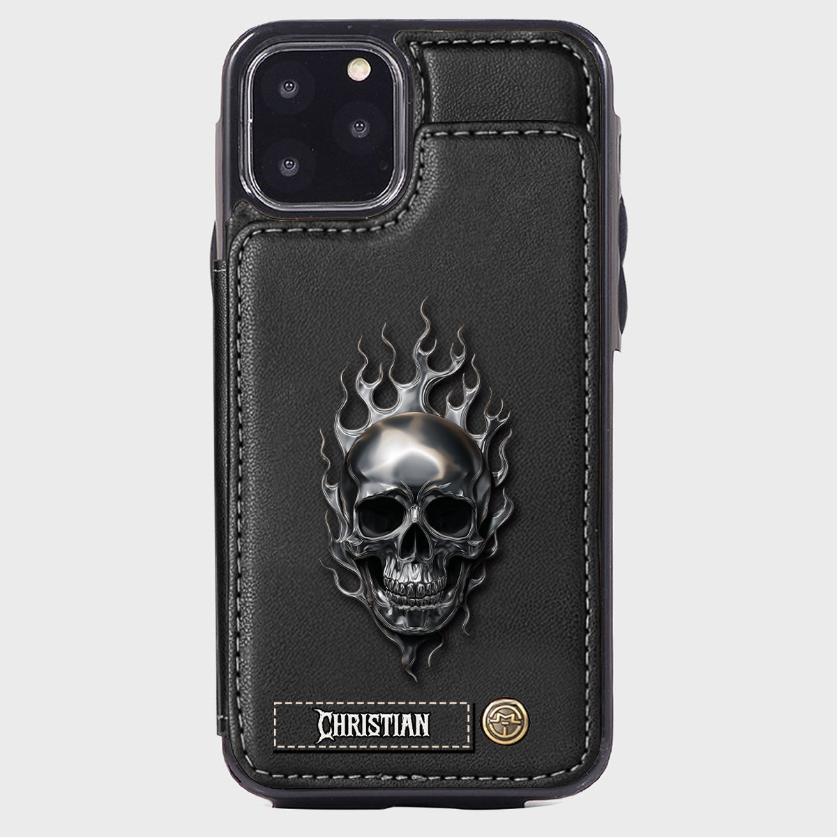 Feuerschädel – Personalisierte Totenkopf-Handyhülle