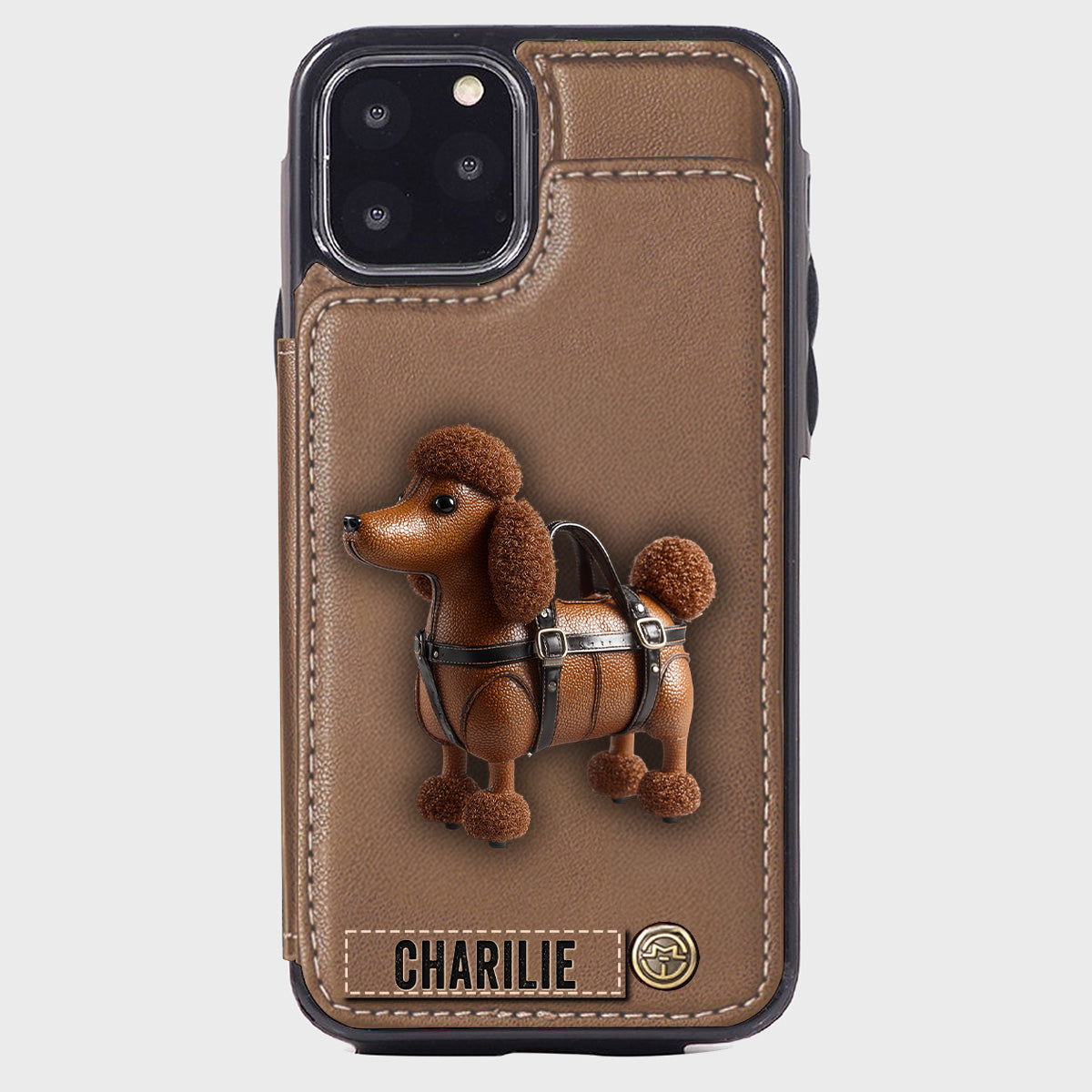 Cute Poodle - Personalized Dog Wallet Phone Case