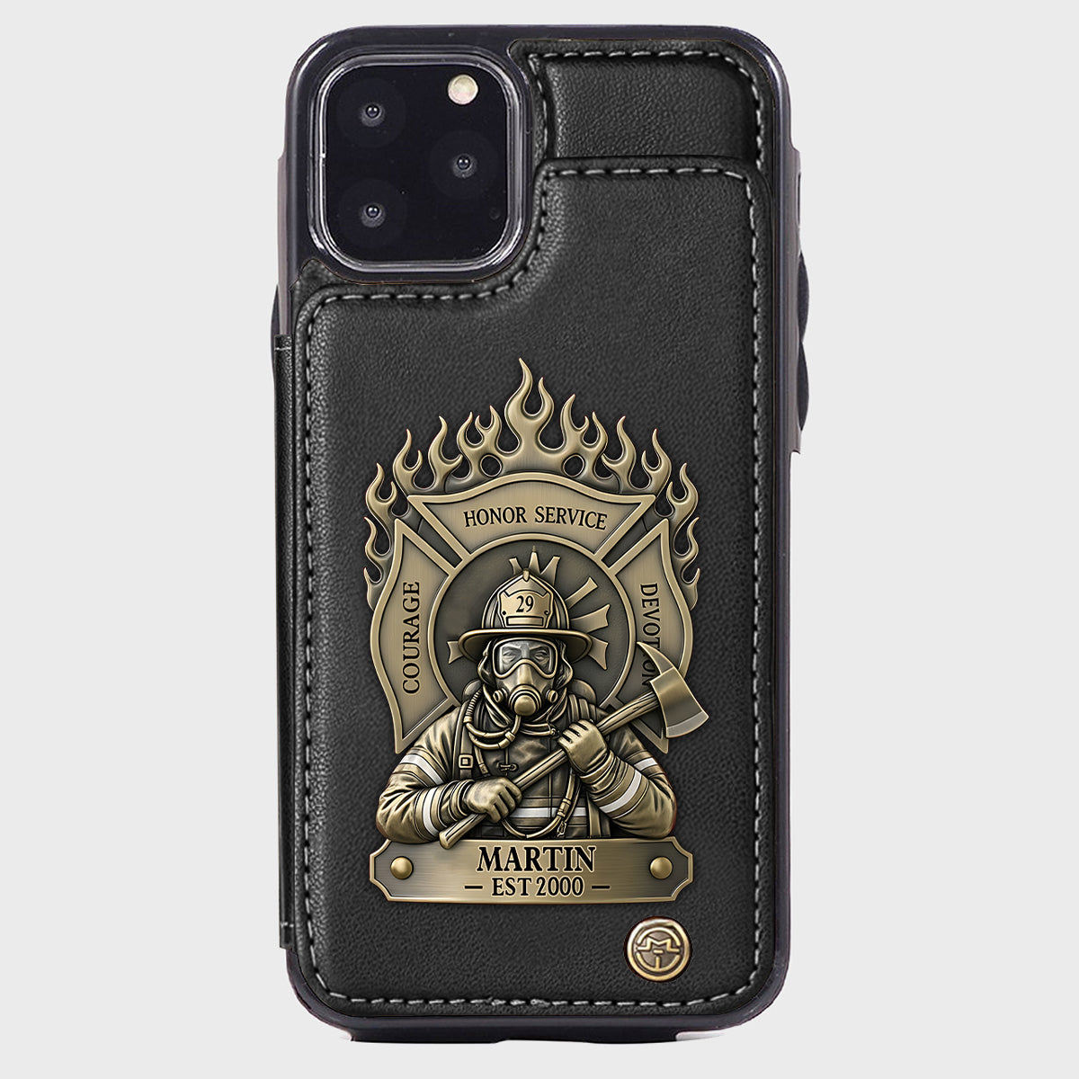 Stolzer Feuerwehrmann – Personalisierte Handyhülle mit Feuerwehrmotiv