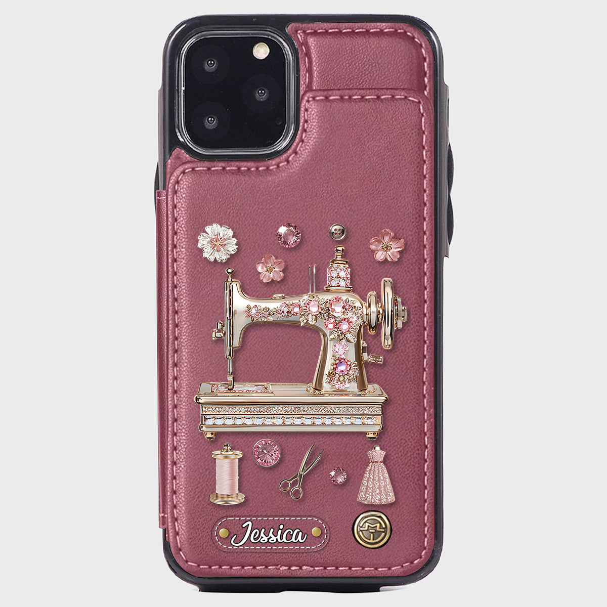 Beautiful Sewing Machine - Personalized Sewing Wallet Phone Case