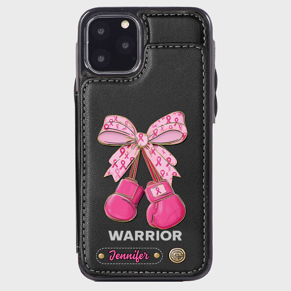 Warrior - Personalized Breast Cancer Awareness Wallet Phone Case