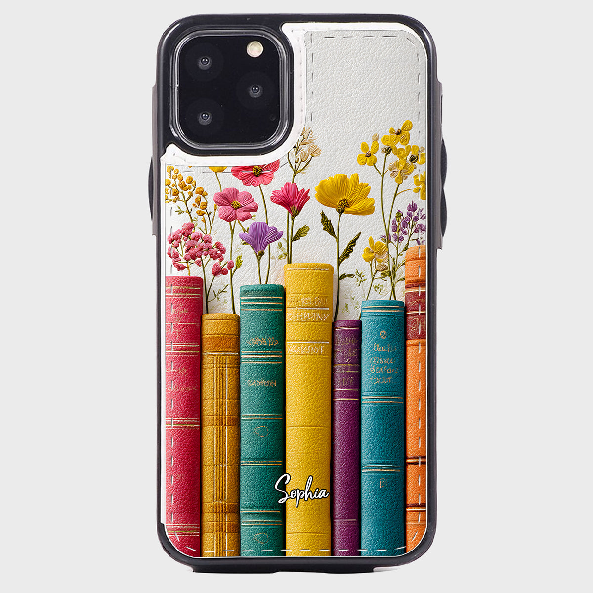 Vintage-Blumenbuch – Personalisiertes Buch, faltbare Handyhülle