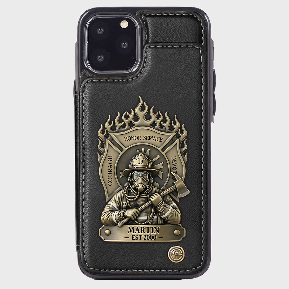 Stolzer Feuerwehrmann – Personalisierte Handyhülle mit Feuerwehrmotiv