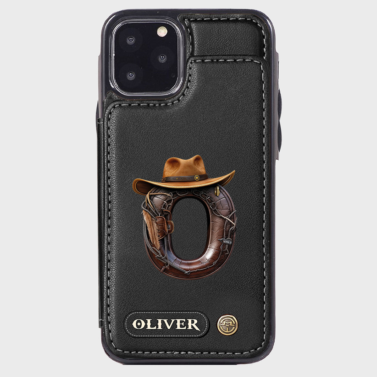 Western Style Name Initial Letter - Personalized Cowboy/Cowgirl Wallet Phone Case