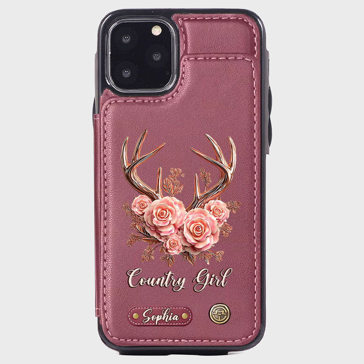 Country Girl – Personalisierte Handyhülle mit Jagd-Geldbörse