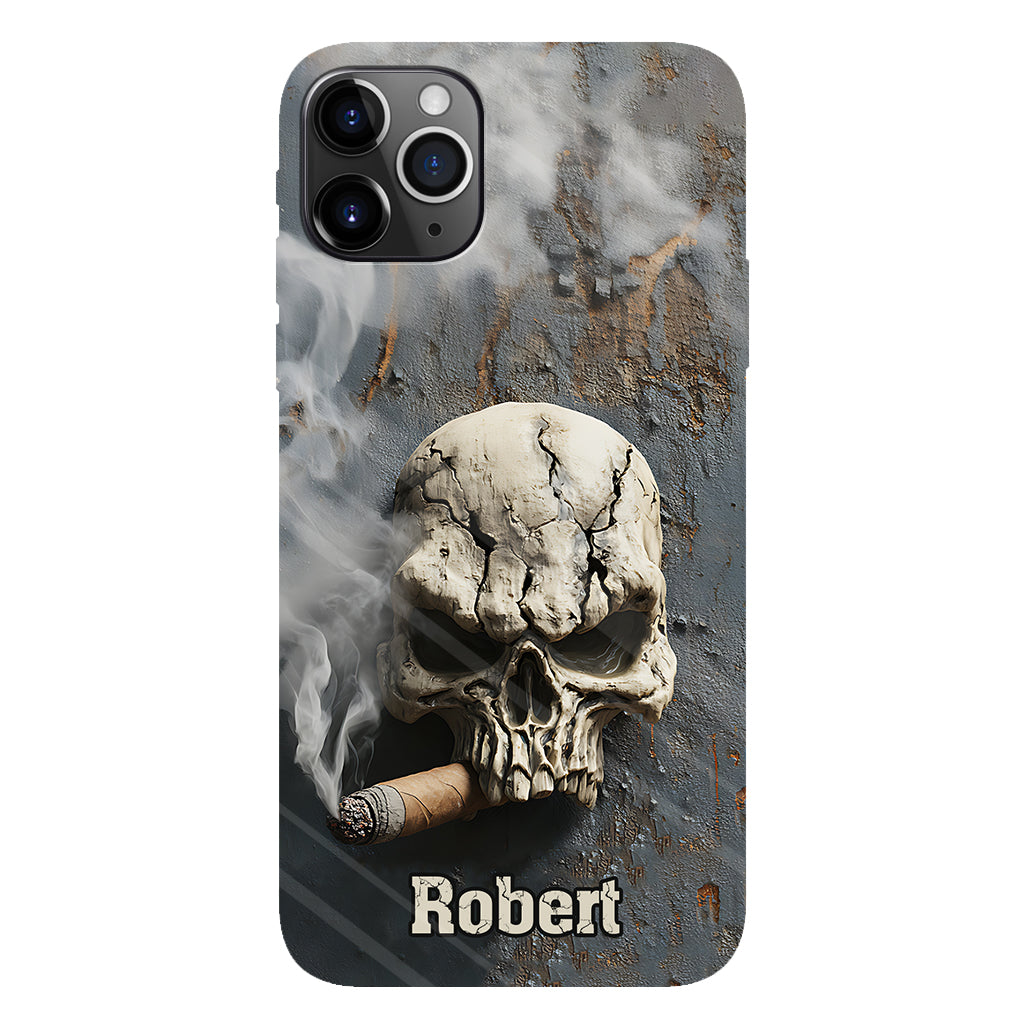 Skull Cigar - Personalized Skull Full Print Phone Case