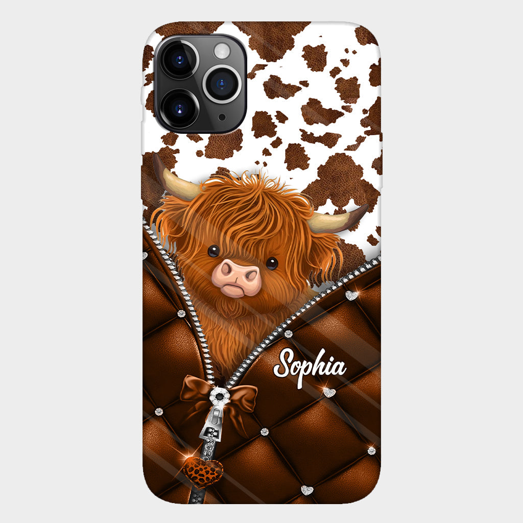 Cute Highland Cow - Personalized Highland Cow Full Print Phone Case