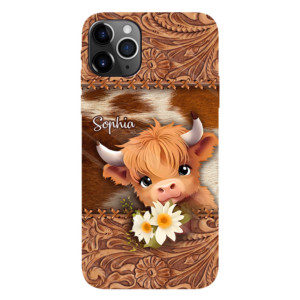 Cute Highland Cow - Personalized Full Print Phone Case