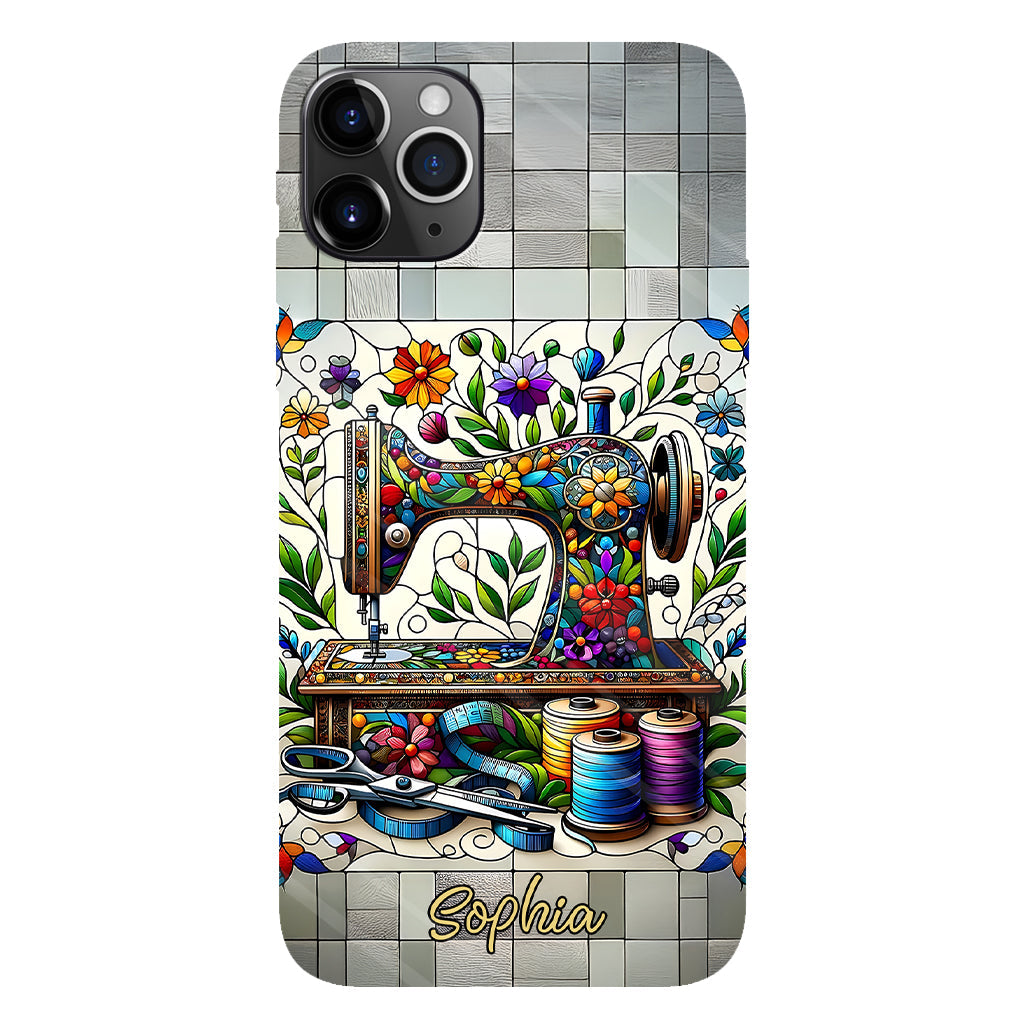 Ich liebe Nähen – Personalisierte Handyhülle mit Nähmotiv