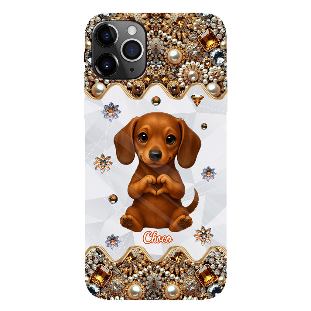 Puppy/ Kitty Makes Heart Hands - Personalized Dog Full Print Phone Case