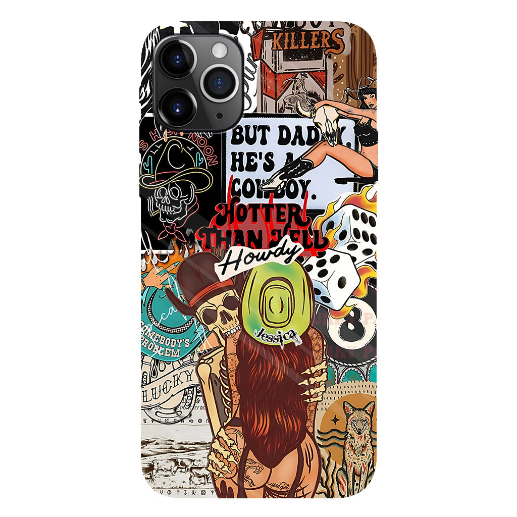Howdy Cowgirl – Personalisierte Handyhülle mit Cowgirl-Vollbild