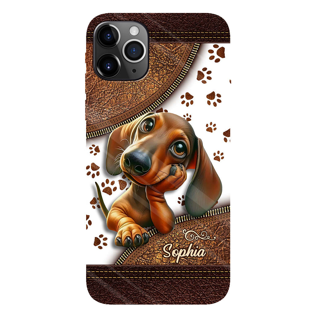 Cute Dachshund - Personalized Dog Full Print Phone Case