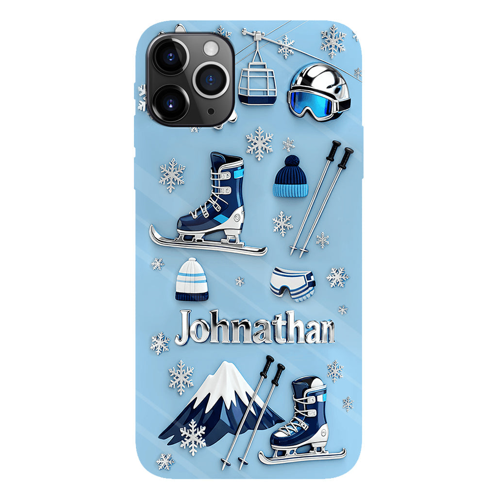 Skiing Makes Me Happy - Personalized Skiing Full Print Phone Case