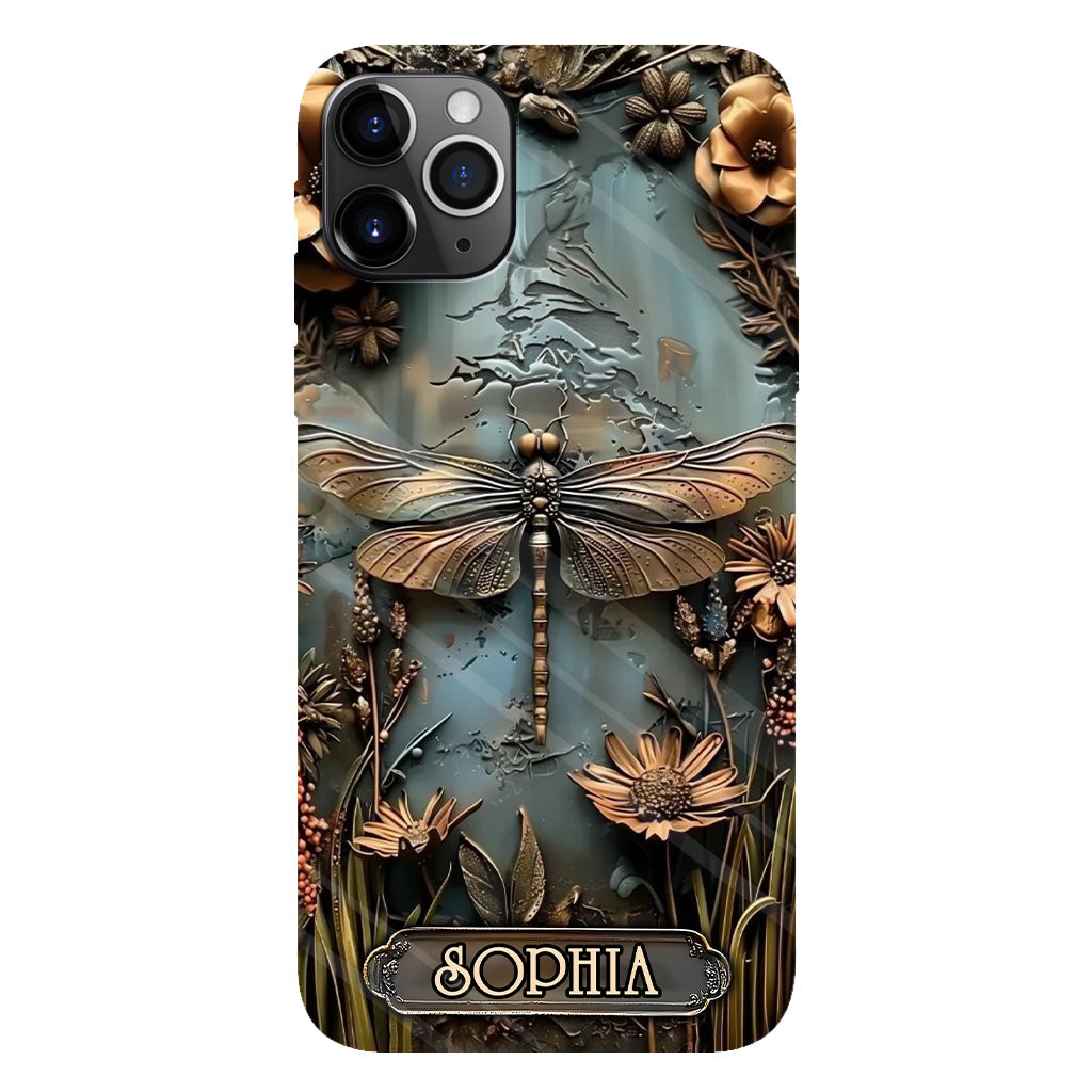 Wunderschöne Libelle, Schmetterling, Kolibri – personalisierte Handyhülle mit Gartenmotiven und Vollbilddruck