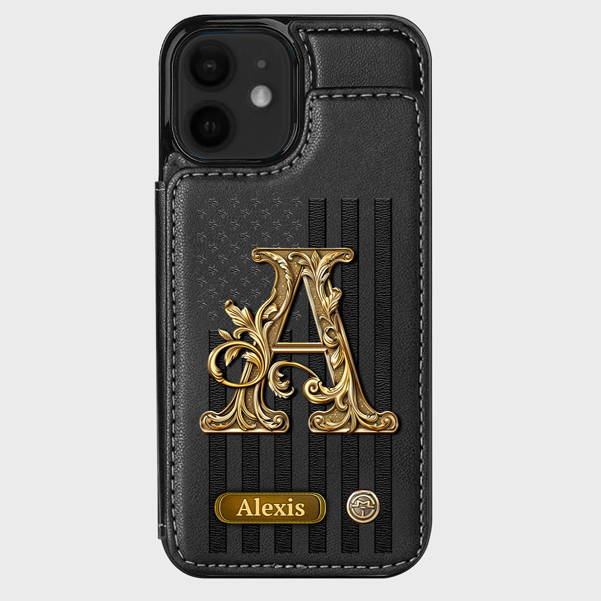 Initial Gift For Him, Gift For Man,... - Personalized Wallet Phone Case