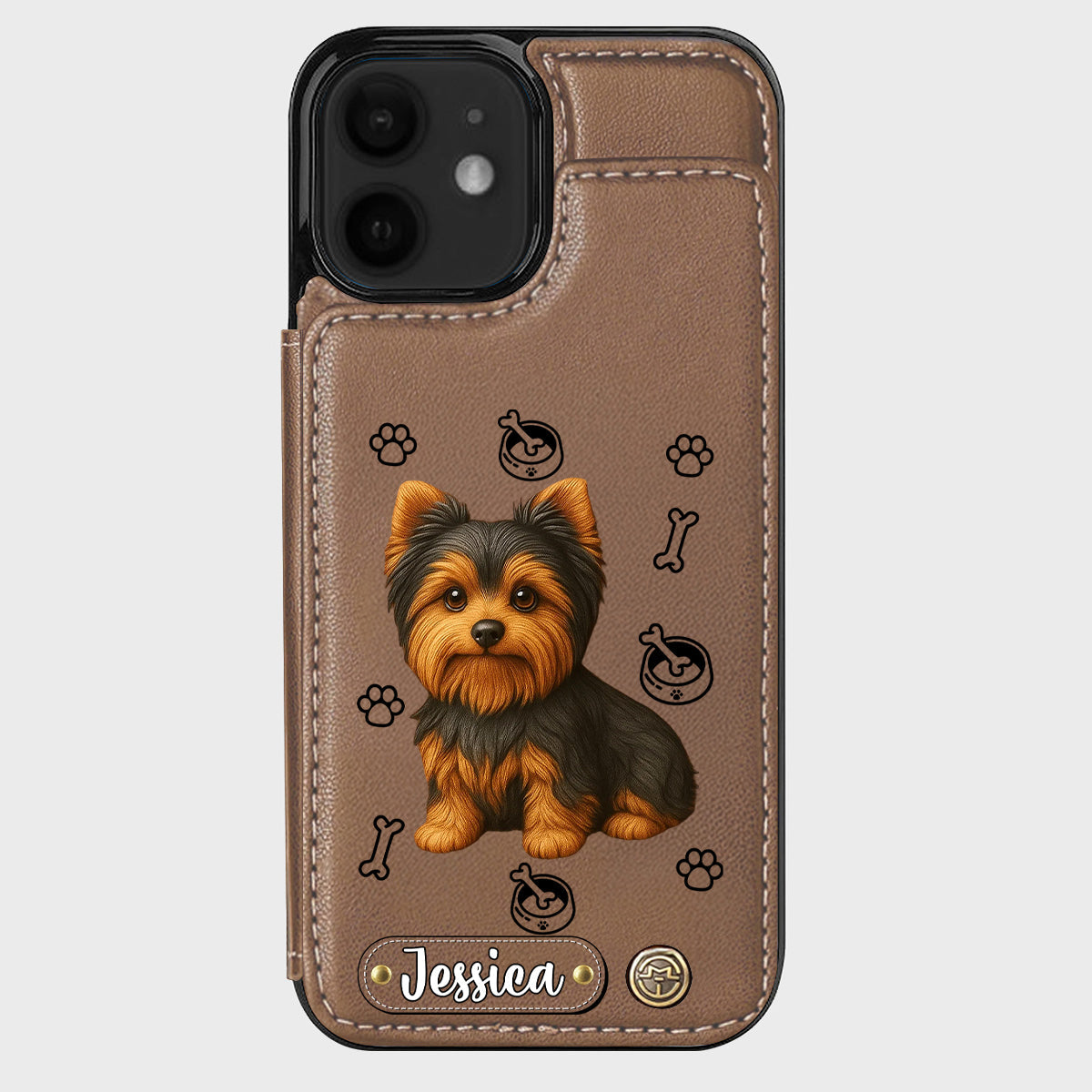 Ich liebe meinen Hund – Personalisierte Handyhülle mit Yorkshire-Terrier-Motiv