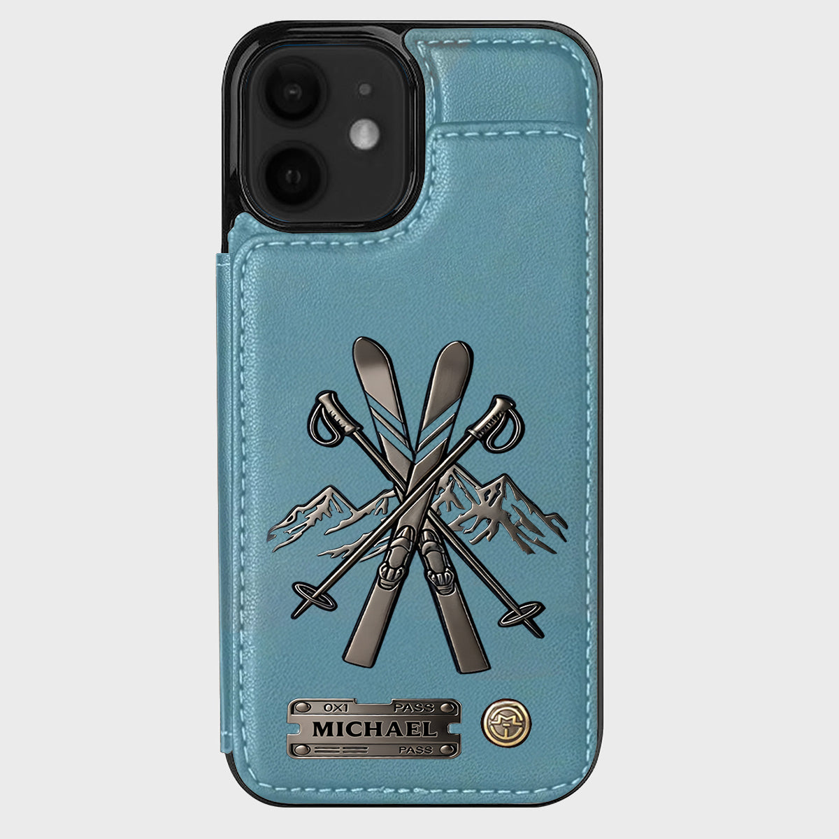 Love Skiing - Personalized Skiing Wallet Phone Case