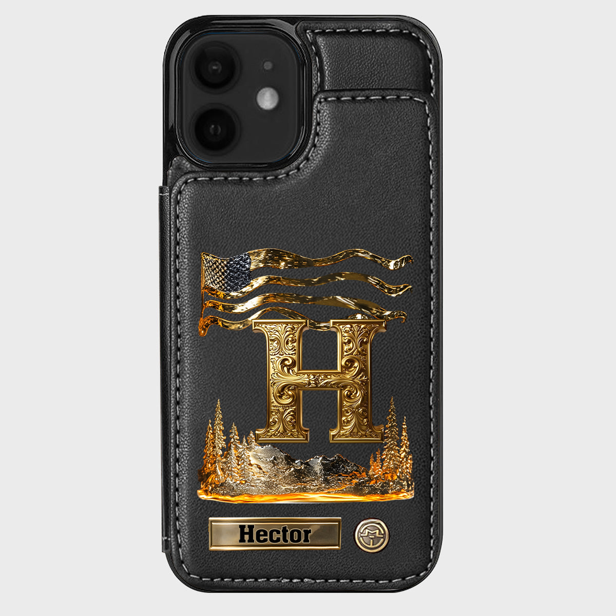 Name Initial Alphabet - Personalized Luxury Wallet Phone Case