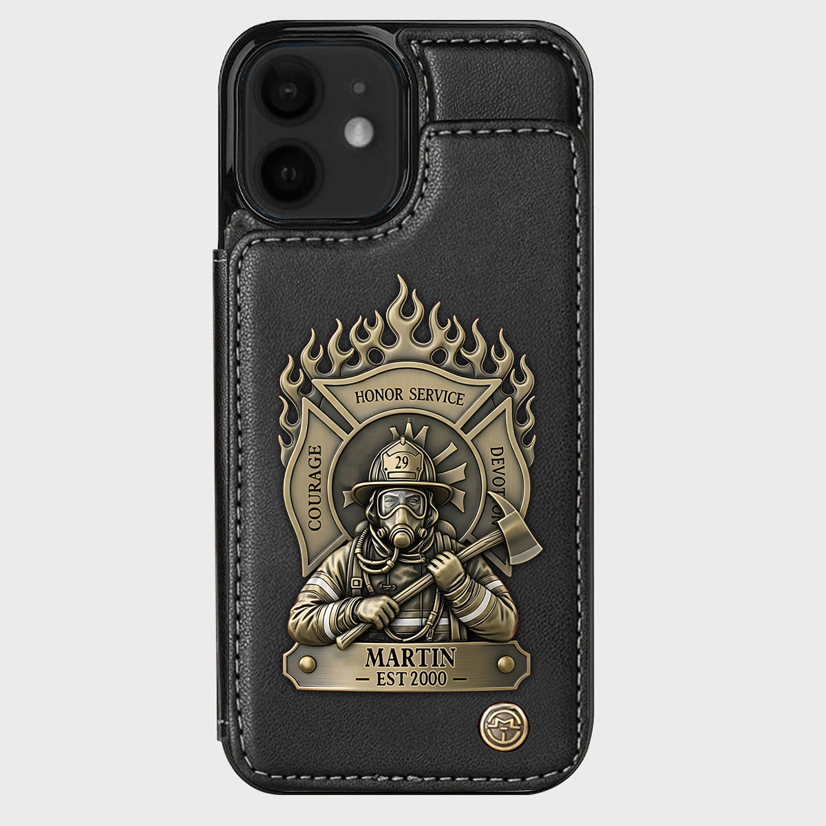 Stolzer Feuerwehrmann – Personalisierte Handyhülle mit Feuerwehrmotiv