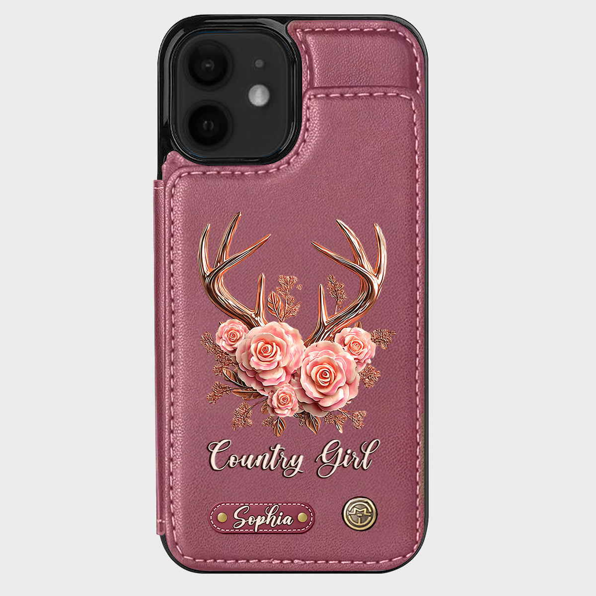 Country Girl – Personalisierte Handyhülle mit Jagd-Geldbörse