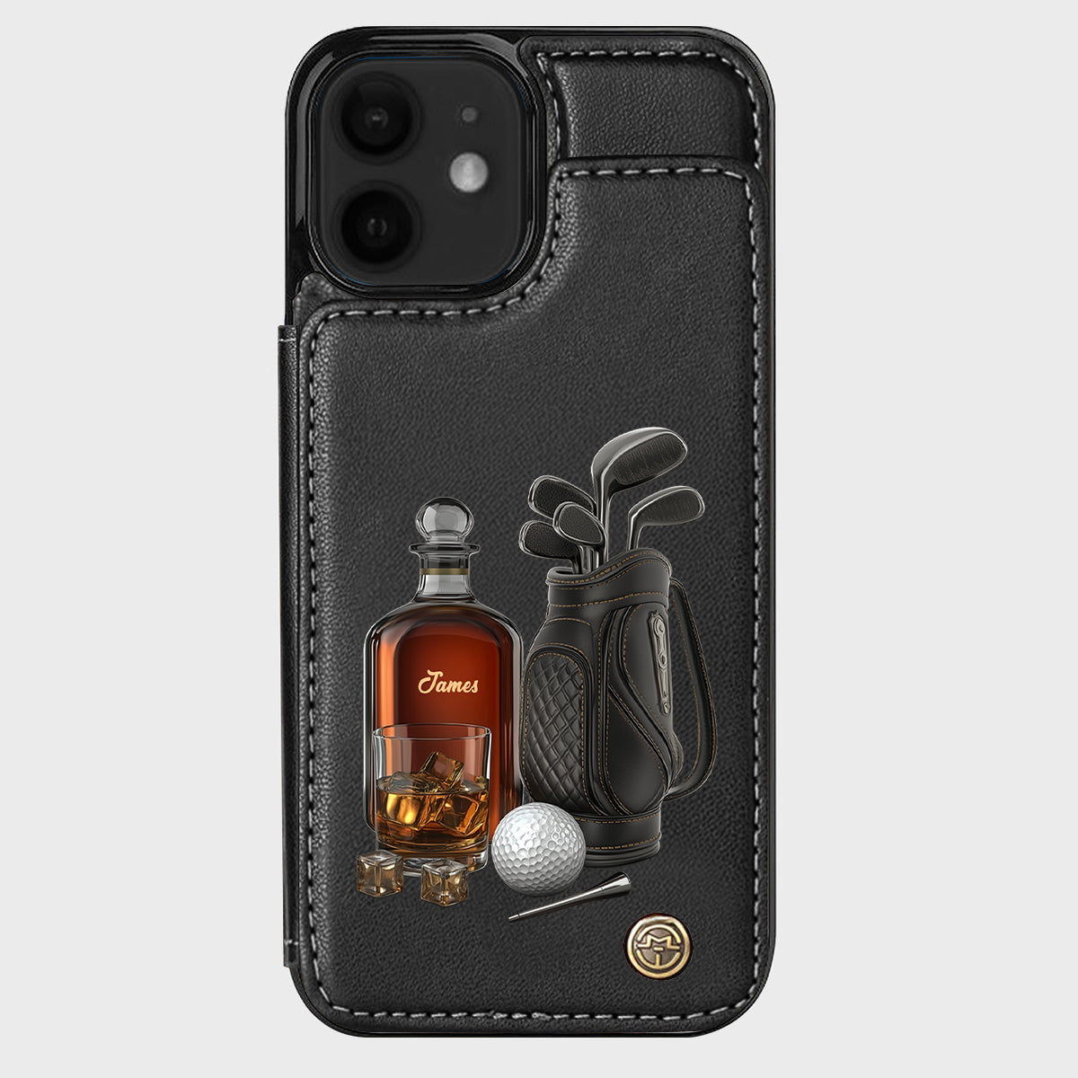 Whiskey & Golf - Personalized Golf Wallet Phone Case