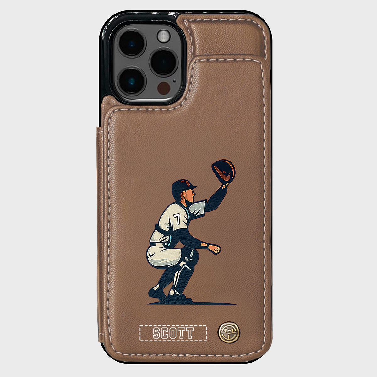 Es ist Baseball-Saison – Personalisierte Baseball-Handyhülle mit Brieftaschenfunktion