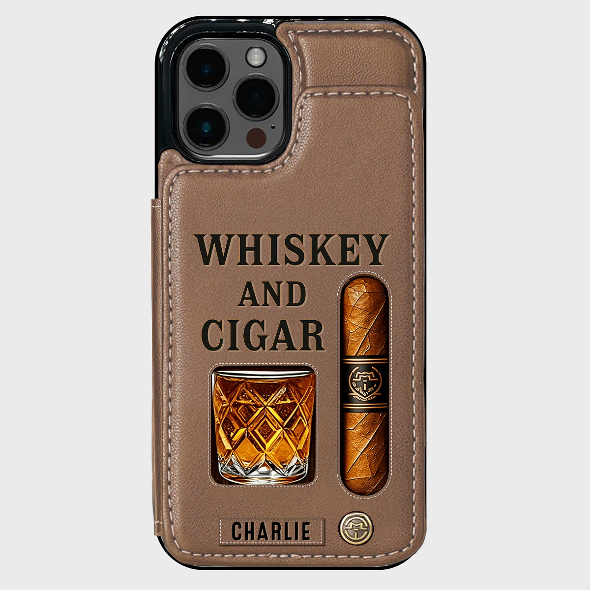 Whiskey & Cigar - Personalisierte Whisky-Handyhülle