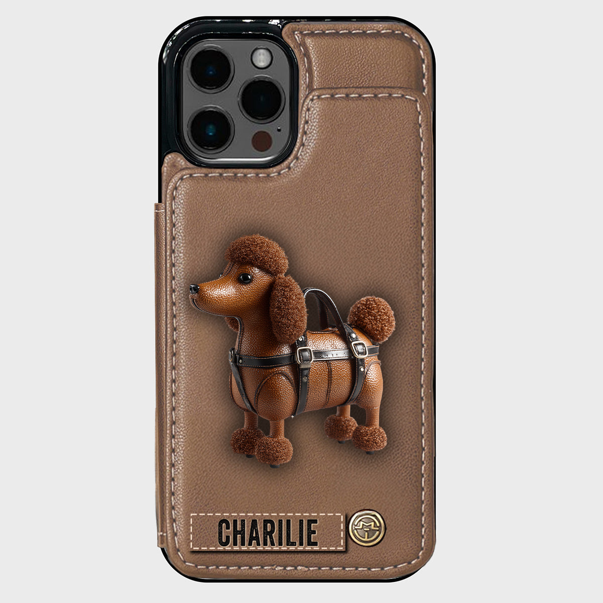 Cute Poodle - Personalized Dog Wallet Phone Case