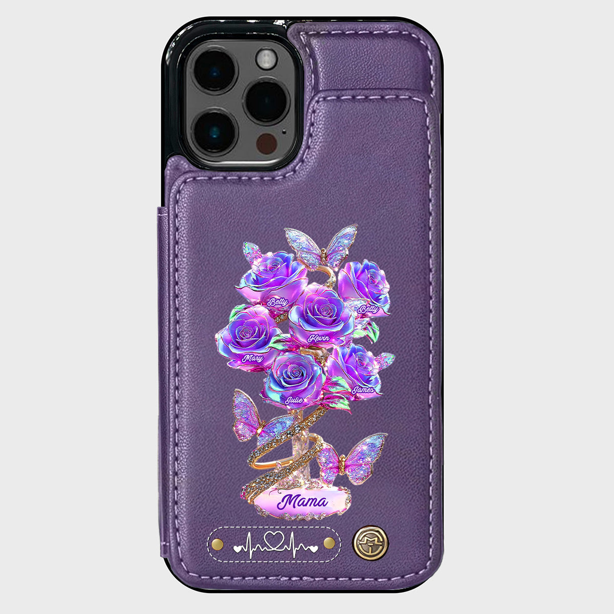 Die beste Mama aller Zeiten – Personalisierte Handyhülle mit Geldbörsenfunktion für Mütter