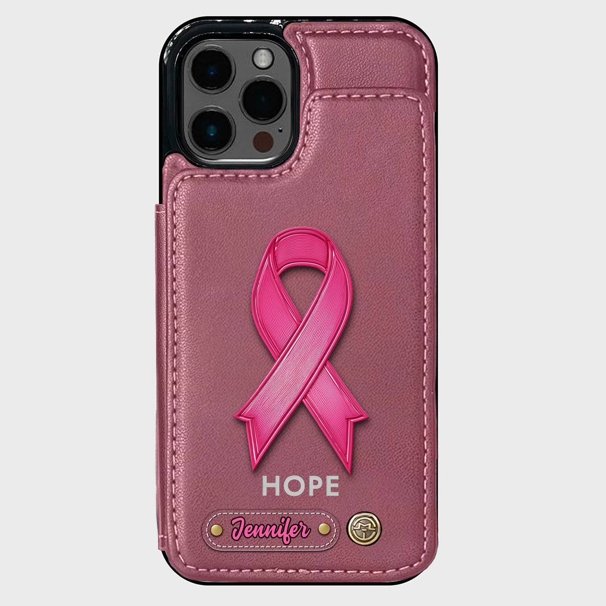 Hope - Personalized Breast Cancer Awareness Wallet Phone Case