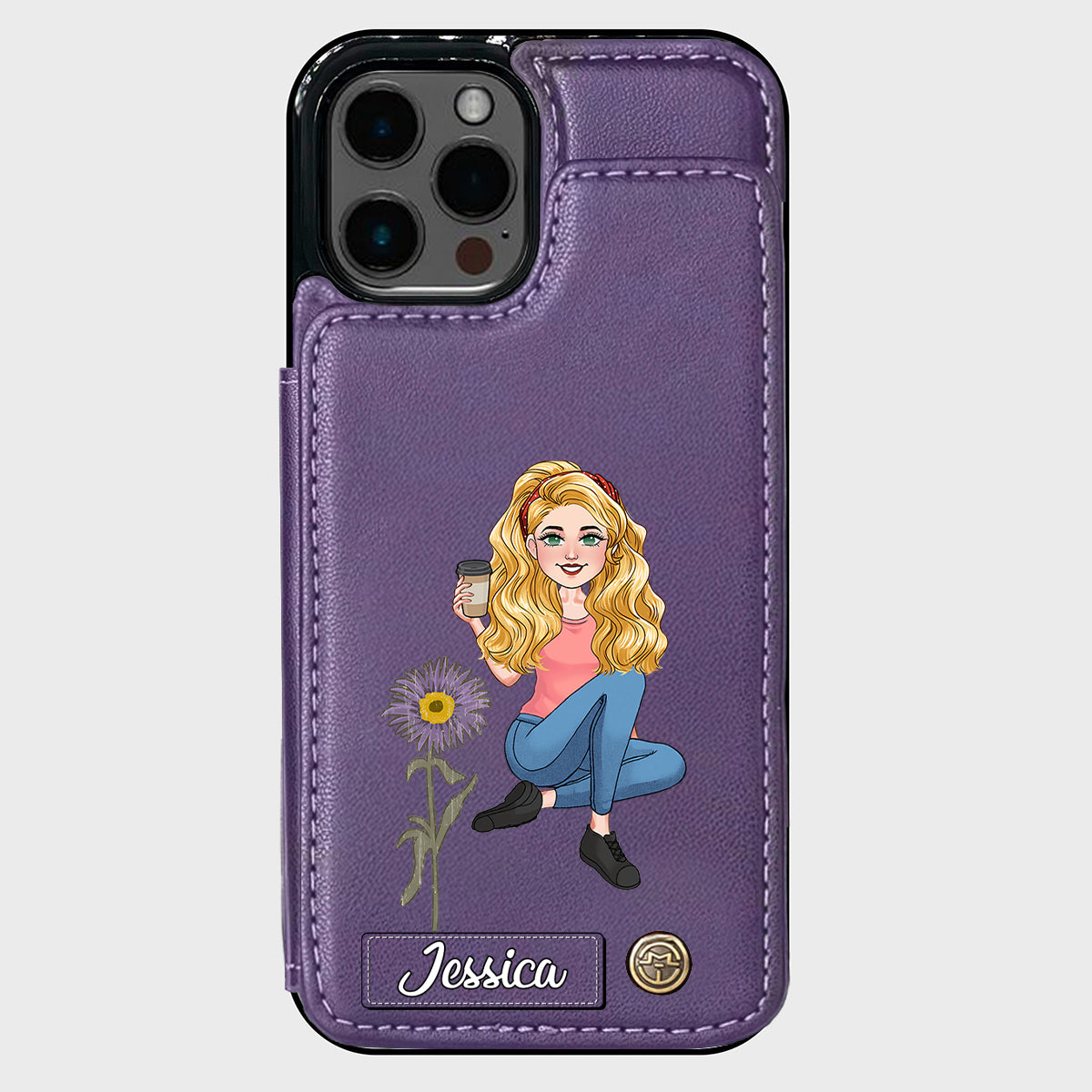 Geschenk zum Geburtstag der besten Freundin – Personalisierte Handyhülle mit Brieftaschenfunktion