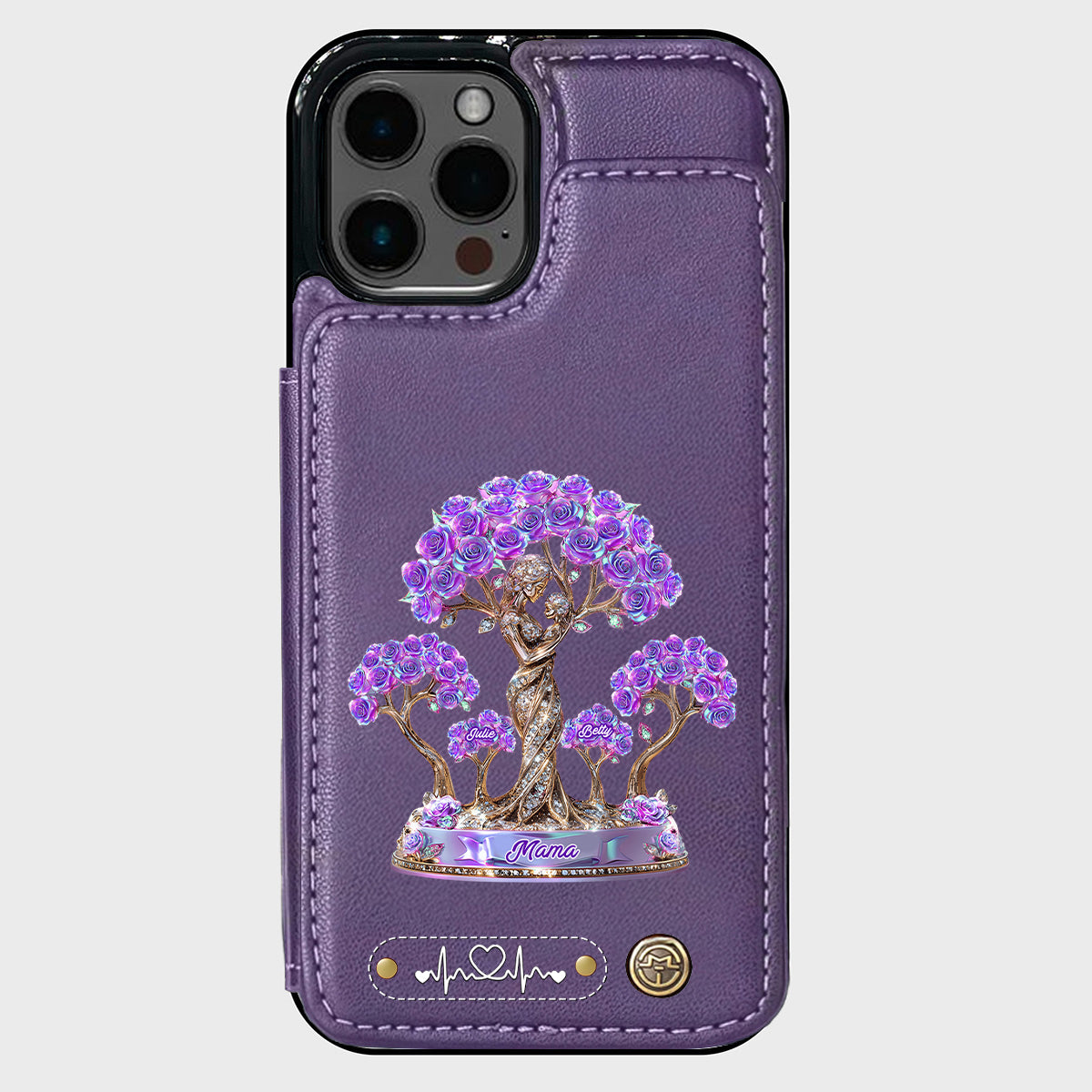 Die beste Mama aller Zeiten – Personalisierte Handyhülle mit Geldbörsenfunktion für Mütter