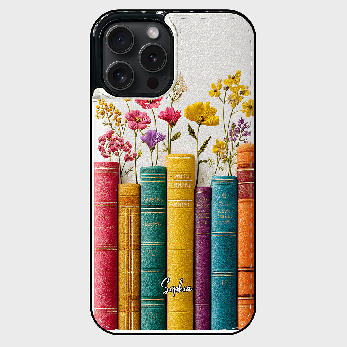 Vintage-Blumenbuch – Personalisiertes Buch, faltbare Handyhülle