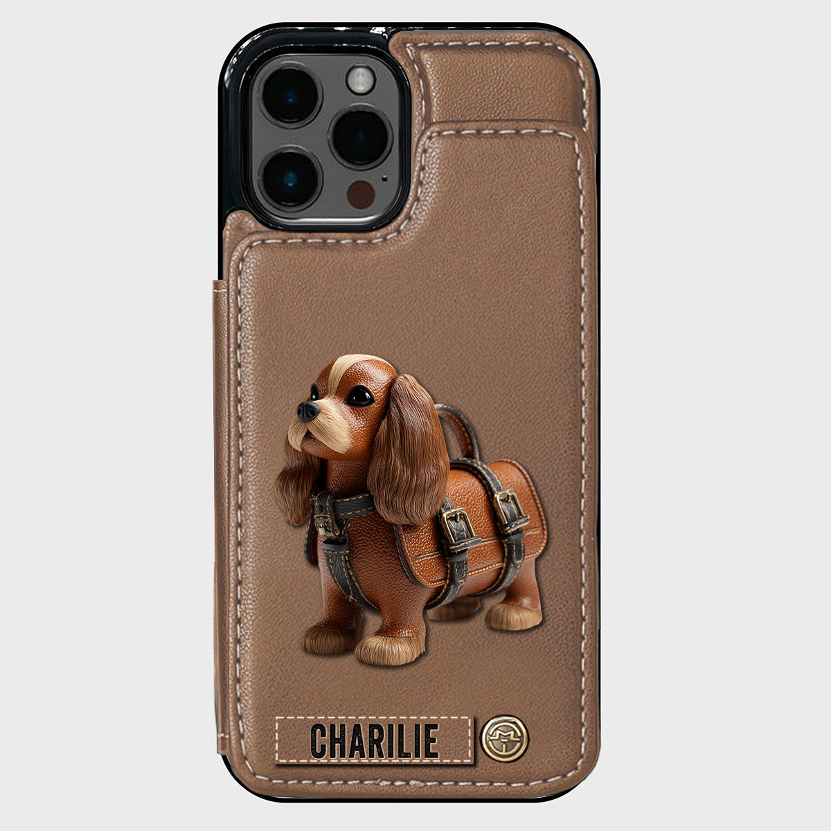 Cute Cavalier King Charles Spaniel - Personalized Dog Wallet Phone Case
