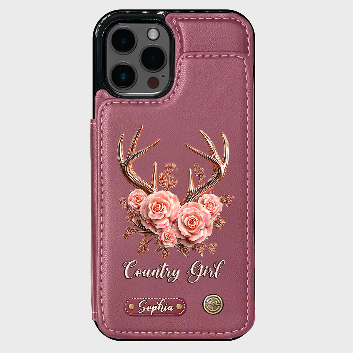 Country Girl – Personalisierte Handyhülle mit Jagd-Geldbörse