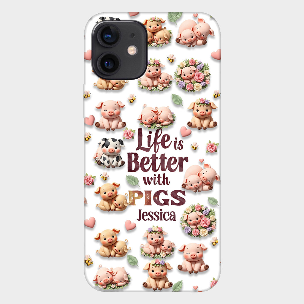 Just A Girl Who Loves Pigs - Personalized Pig Lover Full Print Phone Case