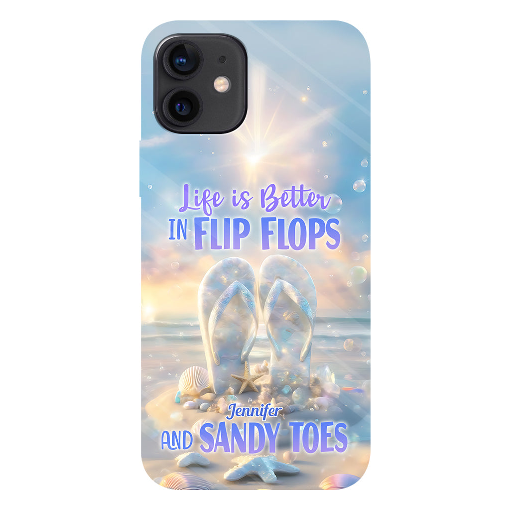 Life Is Better With Flipflops - Personalized Sea Lover Full Print Phone Case