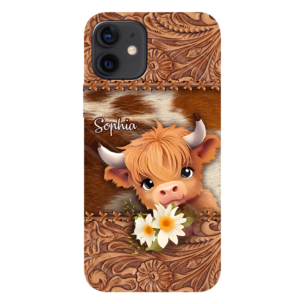 Cute Highland Cow - Personalized Full Print Phone Case